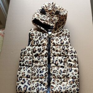 Member's Mark leopard print hooded  toddler vest 3T